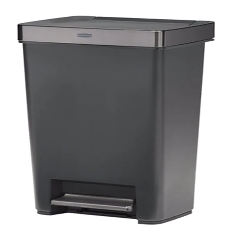 Premier Series Iii 13 Gallon Gray Plastic And Stainless Steel Step On Trash Can