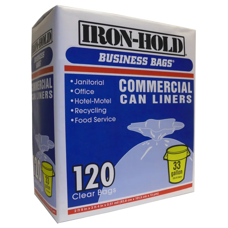 Iron-hold 33 Gal No Scent Drum Liners Twist Tie 120 Pk