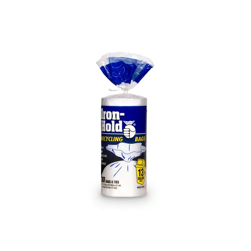Iron-hold 13 Gal No Scent Recycling Bags Twist Tie 30 Pk
