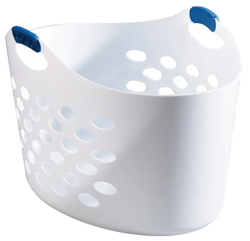Flex ‘n Carry White Laundry Basket - 1.4 Bushel, 24.7 In. X 16.6 In. X 14.5 In.