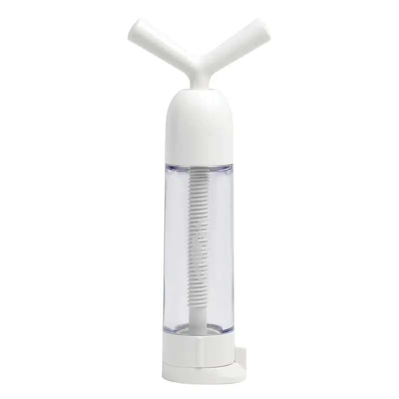 White Plastic Garlic Machine - 7.75" Height, 3" Length, 1.5" Width