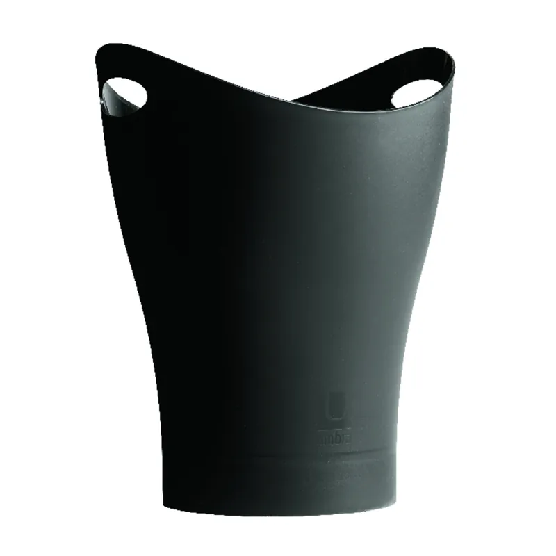 Garbino 2.25 Gal Black Plastic Contemporary Wastebasket