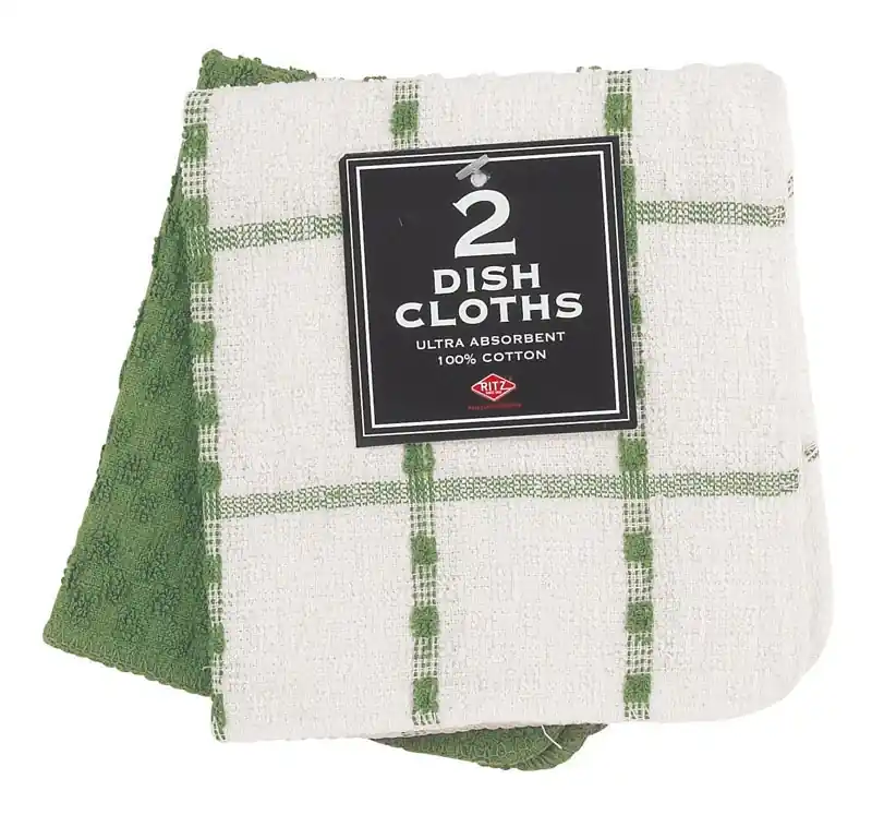 Cactus Cotton Check/solid Dish Cloth 2 Pk