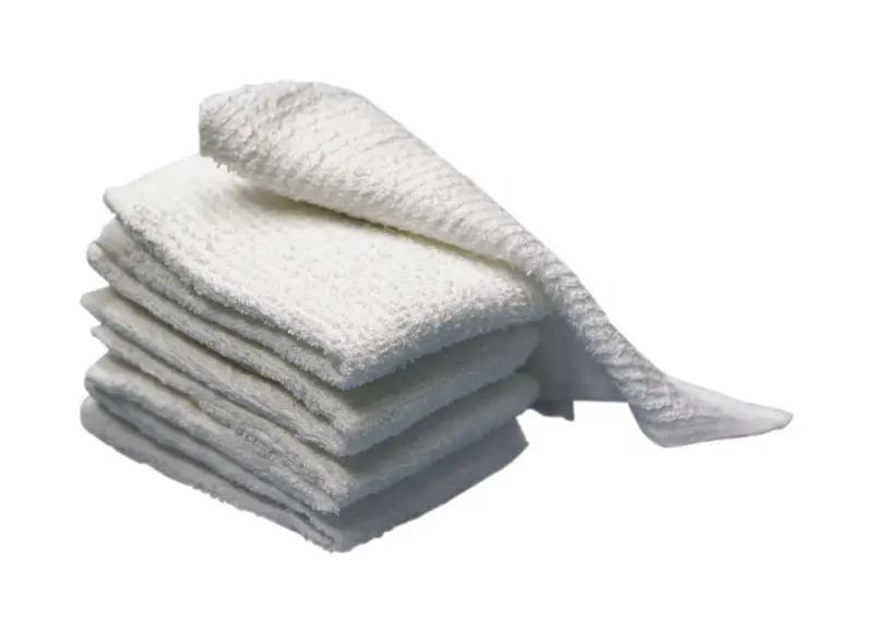 White Cotton Bar Mop Dish Cloth 5 Pk