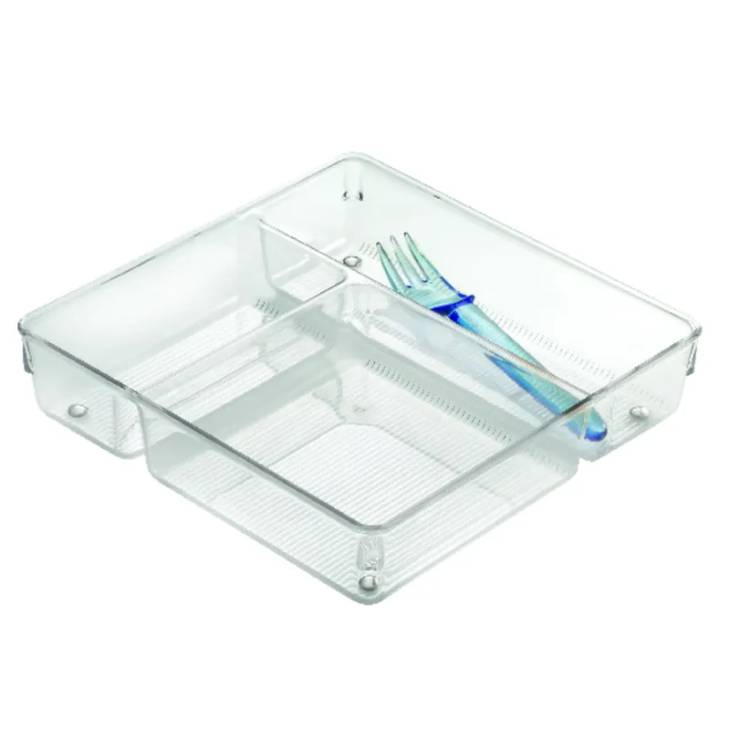 Linus Clear Plastic Drawer Organizer 2.15 In. H X 9.1 In. W X 11.1 In. D