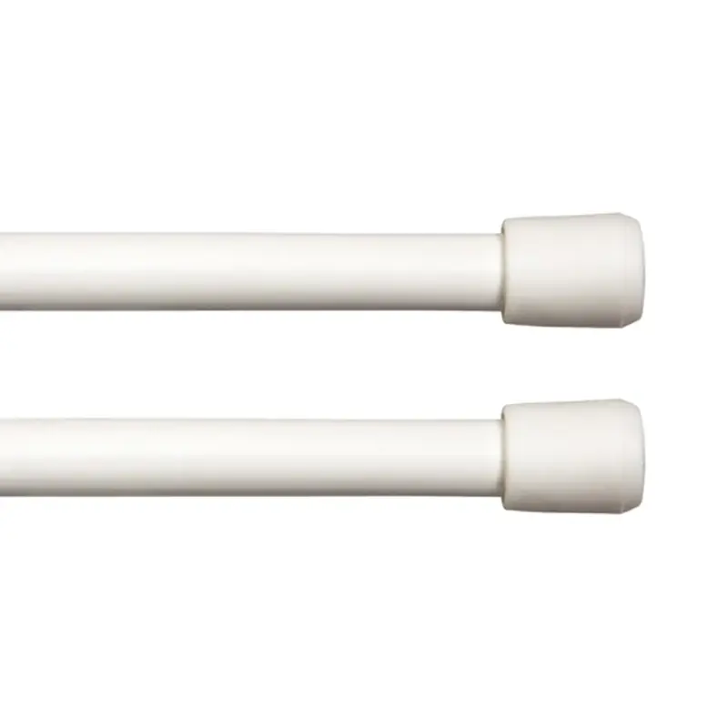 White Traditional/transitional Tension Rod 11 In. L X 16 In. L