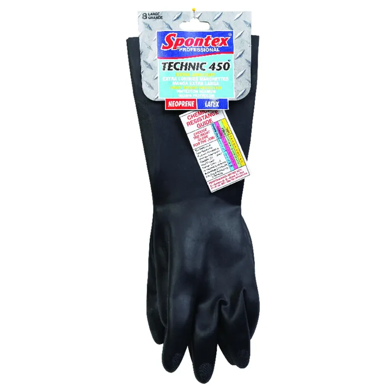 Technic 450 Latex/neoprene Cleaning Gloves L Black 1 Pk