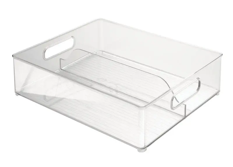Clear Storage Bin 4.05 In. H X 11.95 In. W X 14.45 In. D Stackable