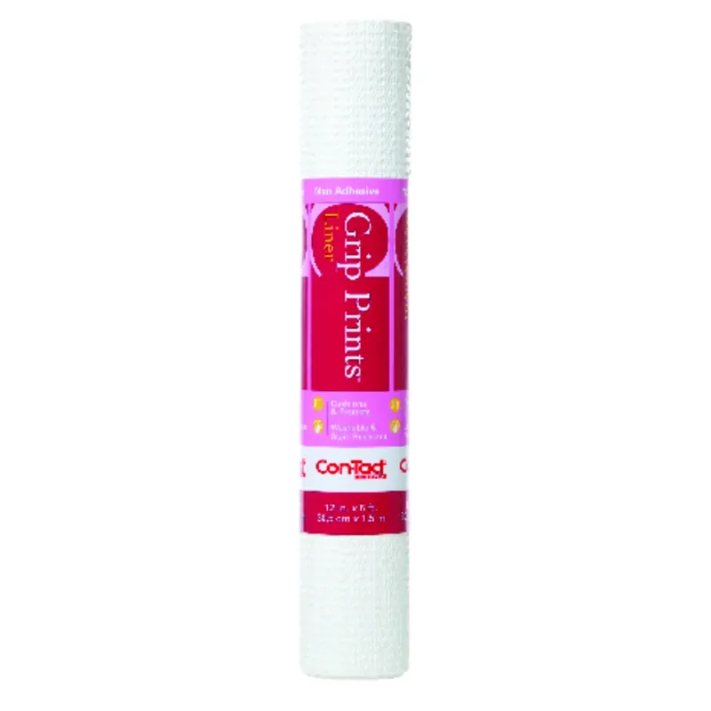 Grip Prints 5 Ft. L X 12 In. W White Non-adhesive Shelf Liner