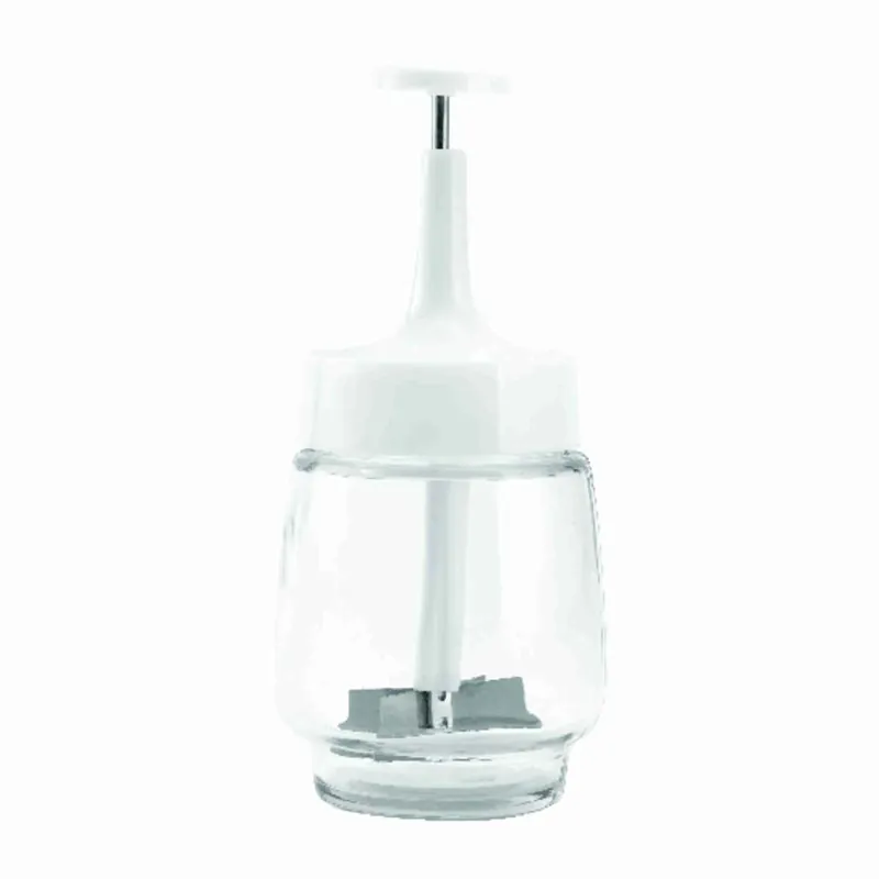 16 Oz White Glass Food Chopper With Stainless Steel Blades