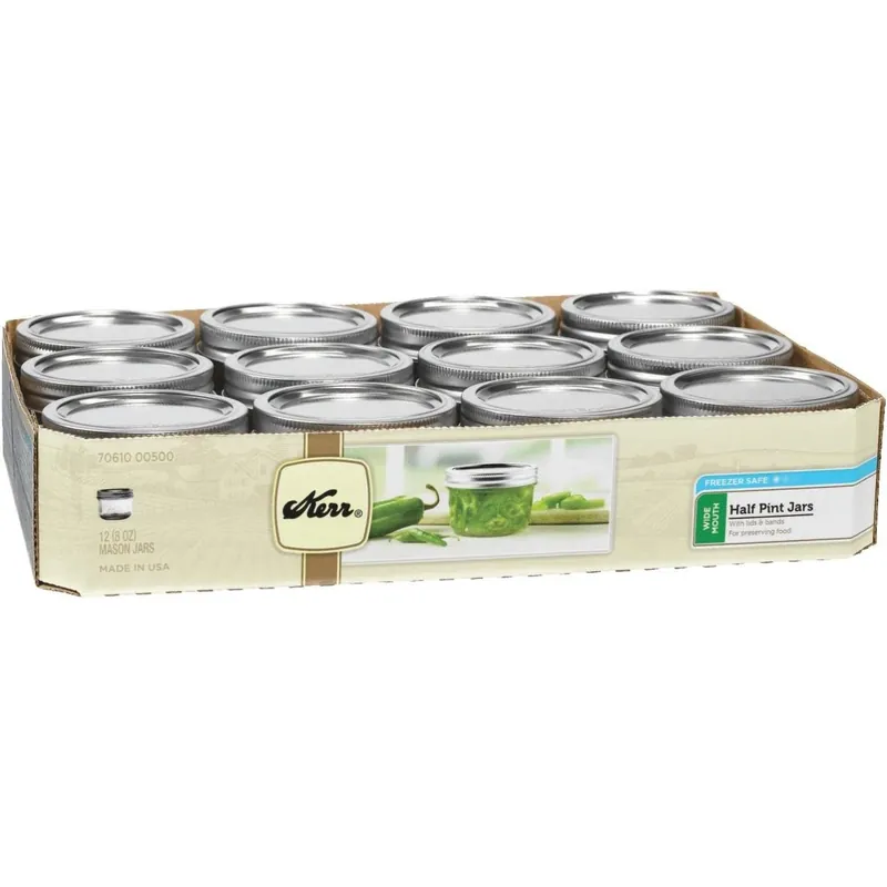 Kerr Wide Mouth Canning Jar 0.5 Pt 12 Pk