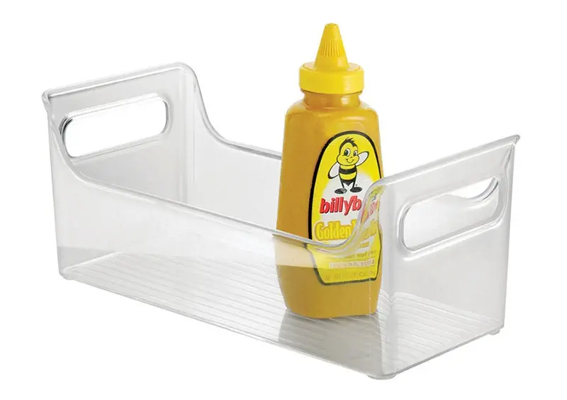 Clear Plastic Refrigerator Storage Caddy 11.25 In. X 5.5 In. X 5 In.