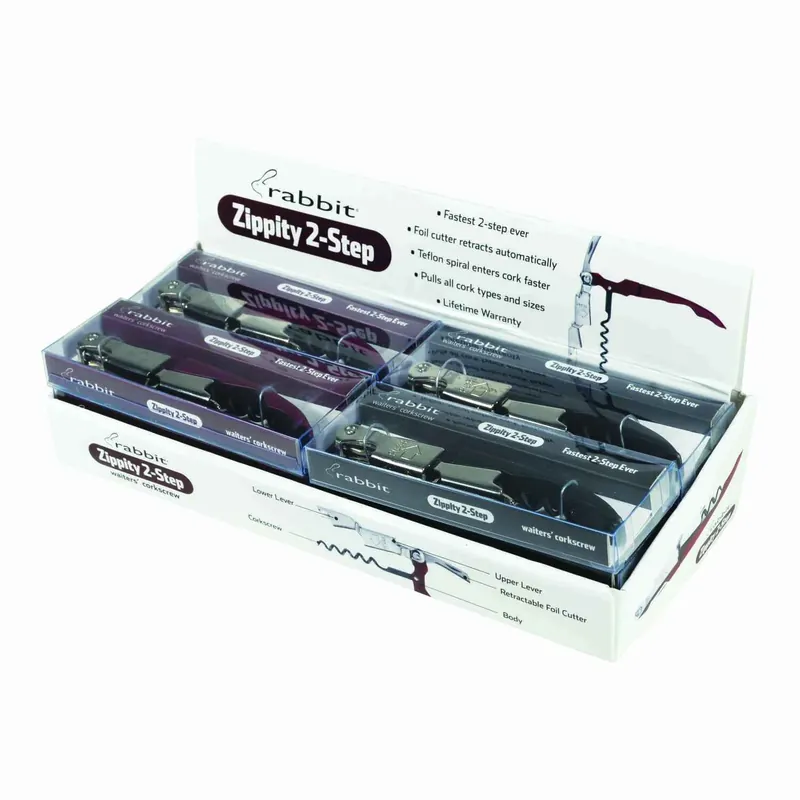 Red Ptfe Wine Opener - Fastest 2-step Corkscrew With Automatic Foil Cutter