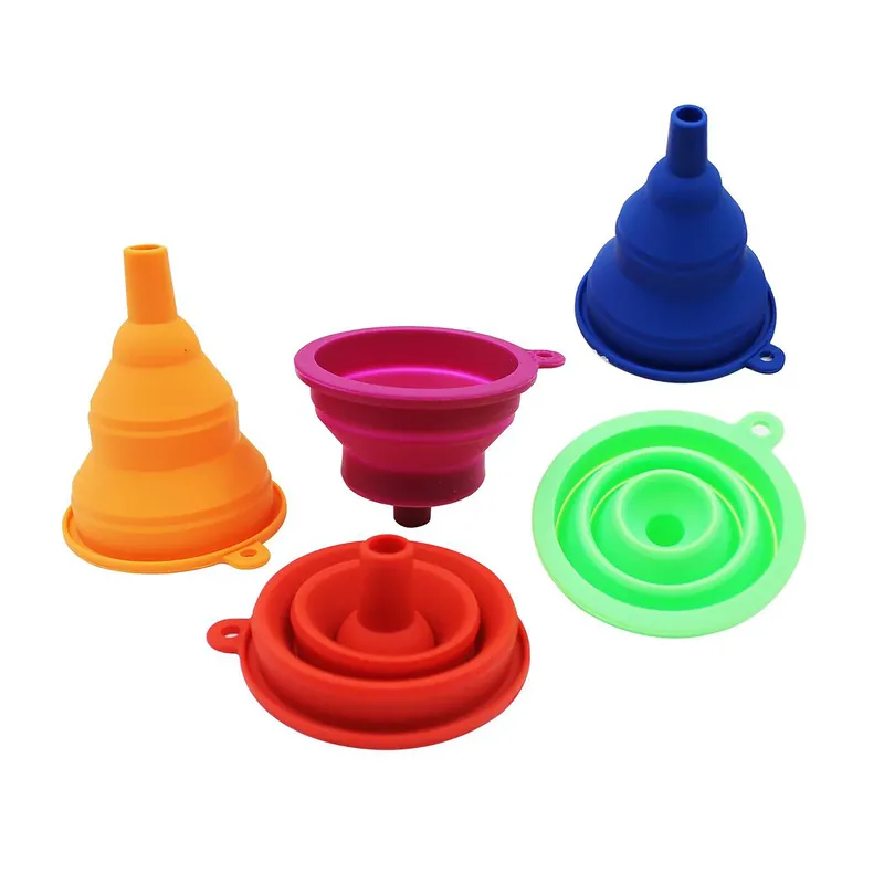 Assorted 4 In. H Silicone Extendable Funnel