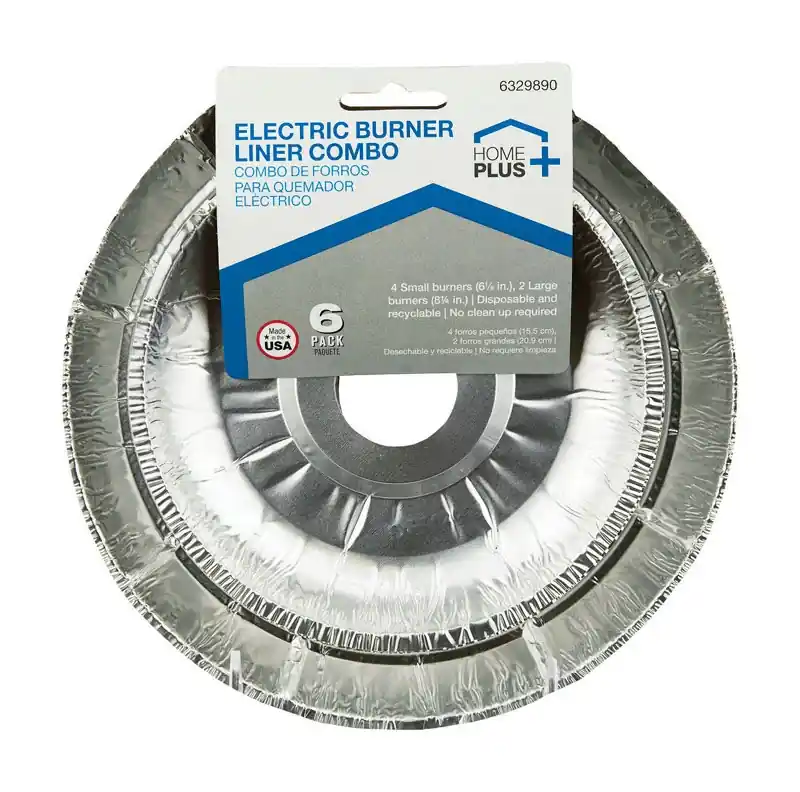 Electric Burner Liner Silver 6 Pk
