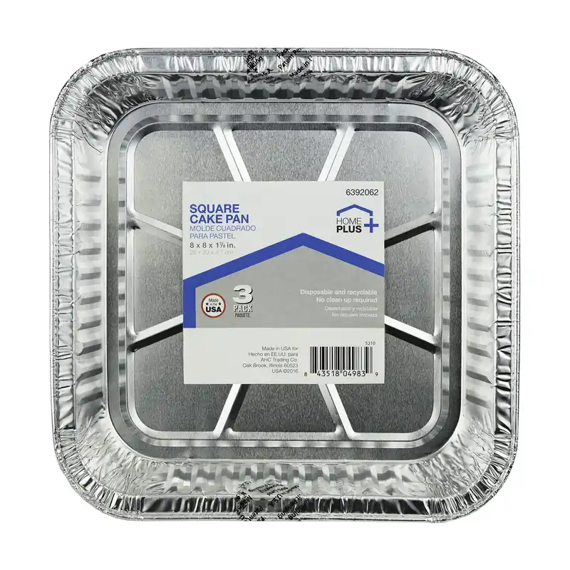 Durable Foil 8 In. W X 8 In. L Square Cake Pan Silver 3 Pk