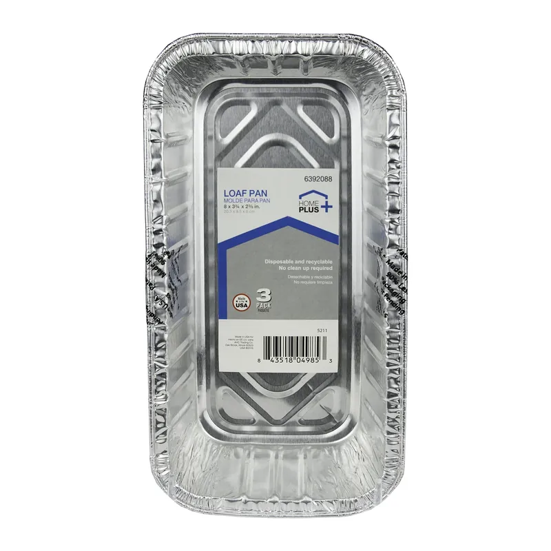Durable Foil 3-3/4 In. W X 8 In. L Loaf Pan Silver 3 Pk