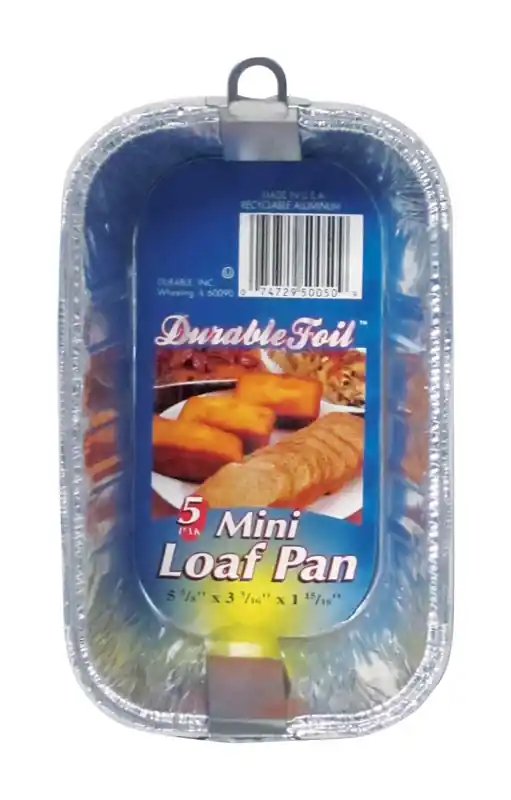 Durable Foil 3-3/16 In. W X 5-5/8 In. L Mini Loaf Pan Silver 5 Pk