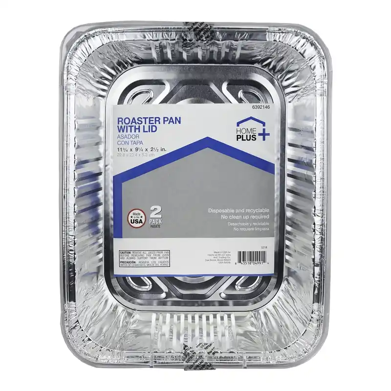 Durable Foil 9-1/4 In. W X 11-3/4 In. L Roaster Pan Silver 2 Pc
