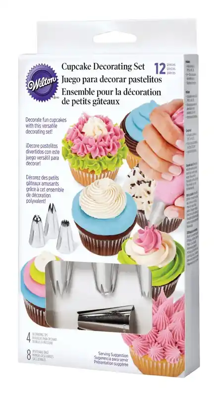Assorted Metal And Plastic Cupcake Decorating Set - 12 Pieces