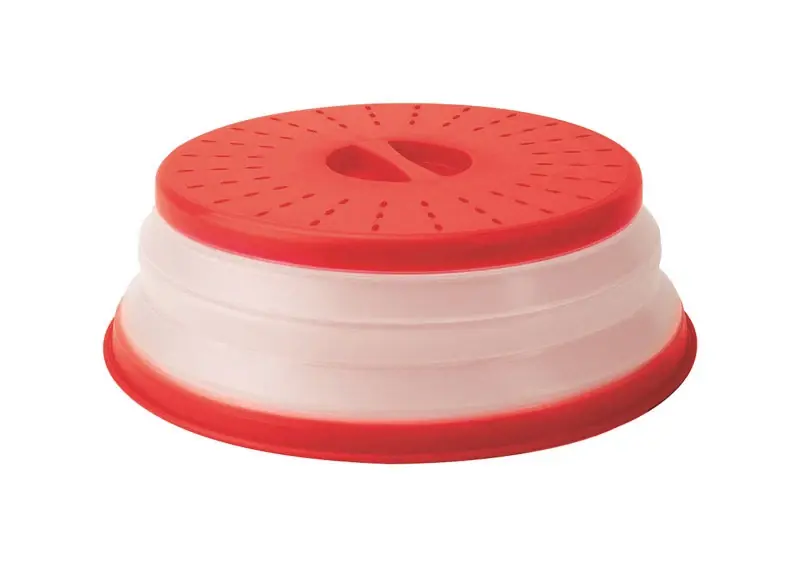 Red/white Plastic Collapsible Microwave Food Cover