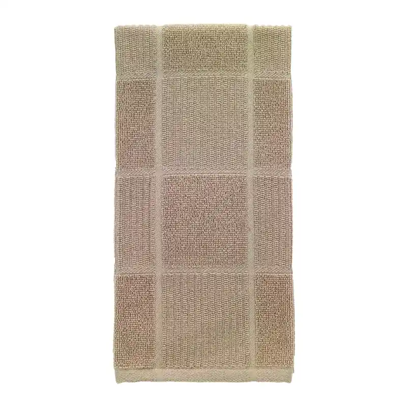 Sand Cotton Checked Parquet Kitchen Towel 1 Pk
