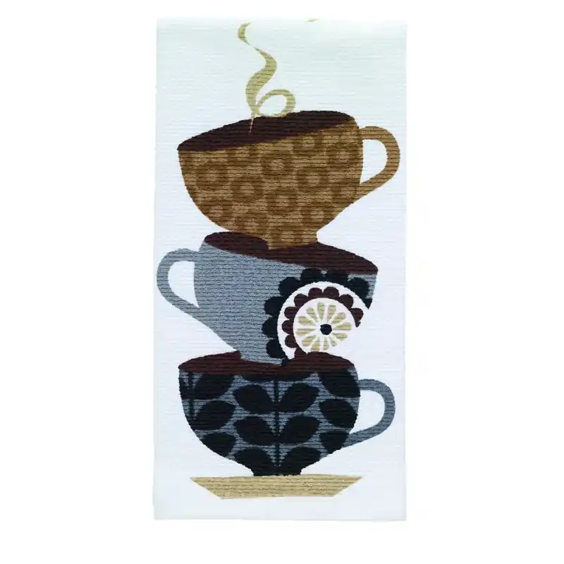 Multicolored Cotton Coffee Cups Kitchen Towel 1 Pk