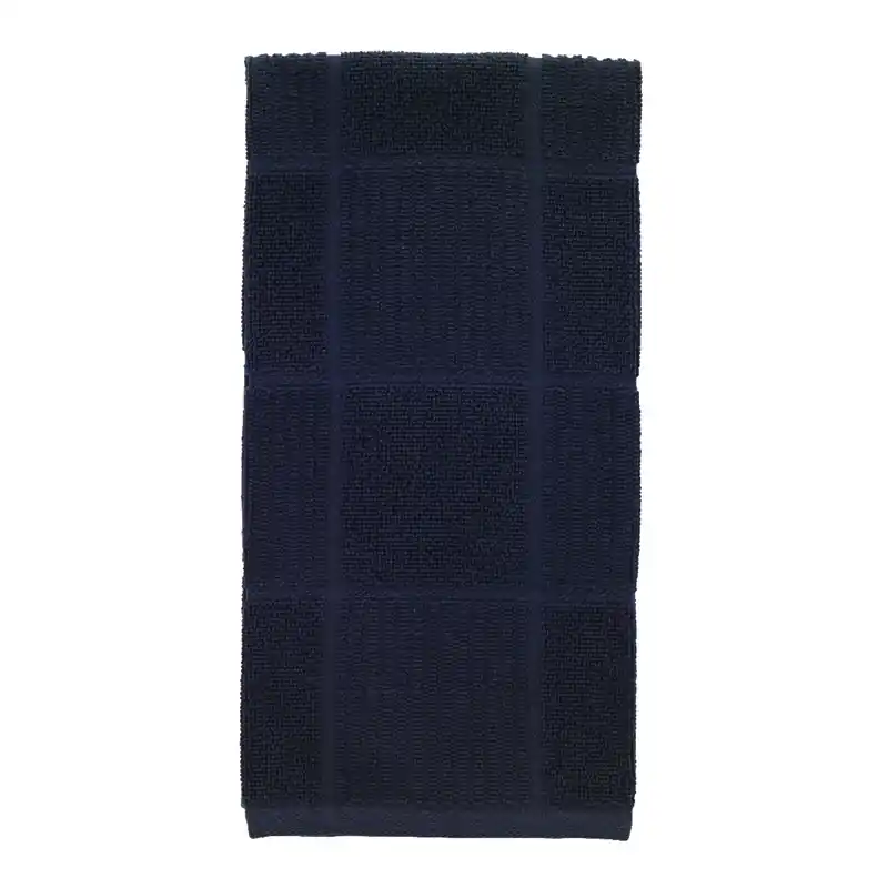 Charcoal Cotton Checked Parquet Kitchen Towel 1 Pk