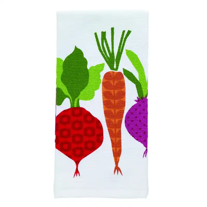 Multicolored Cotton Veggies Kitchen Towel 1 Pk
