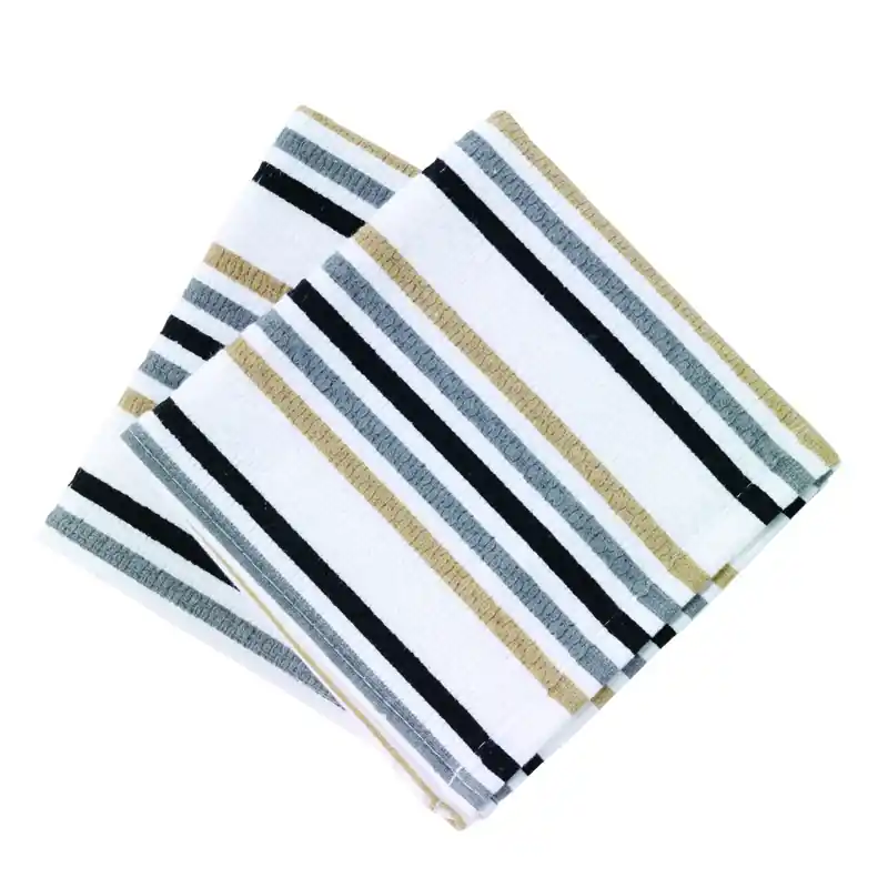Multicolored Cotton Stripes Dish Cloth 2 Pk