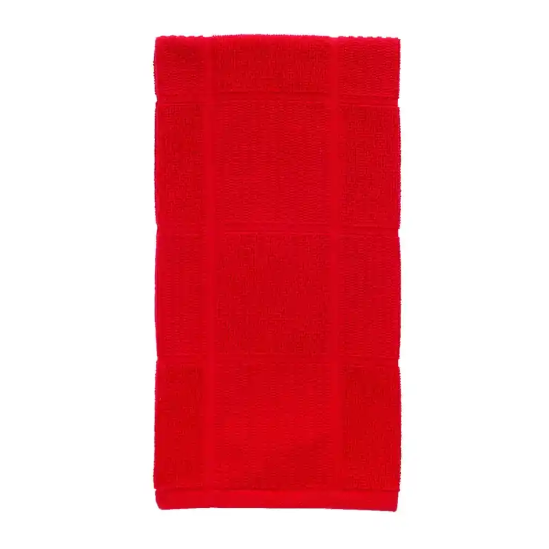 Red Cotton Checked Parquet Kitchen Towel 1 Pk