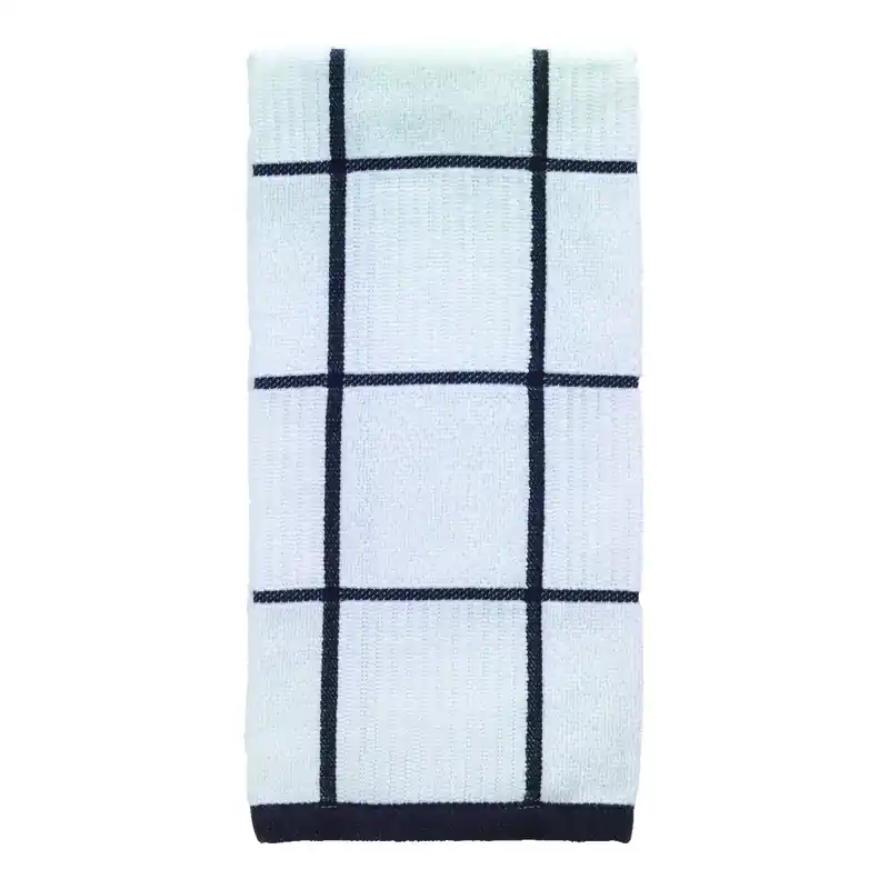 Charcoal Cotton Checked Parquet Kitchen Towel 1 Pk