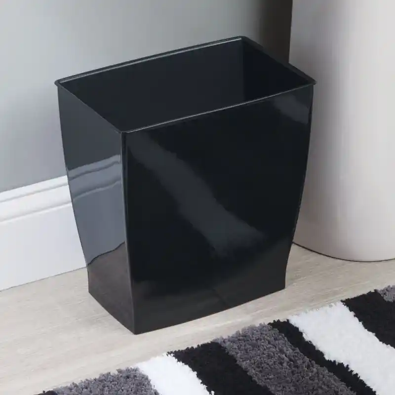 Mono 13 Gallon Black Plastic Rectangular Wastebasket - Model 64772