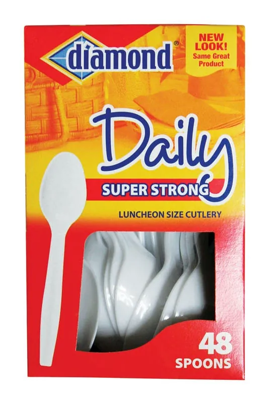Heavy-duty White Plastic Serving Spoons – 48-piece Bulk Set