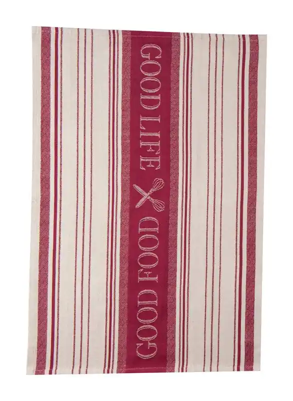Cooks Kitchen Marsala Cotton Embroidered Tea Towel 1 Pk