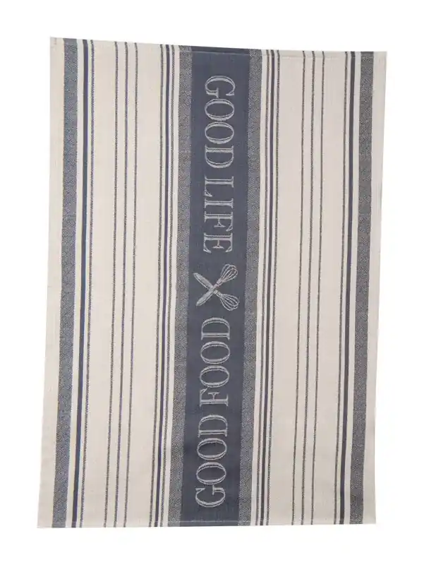 Cooks Kitchen Graphite Cotton Woven Jacquard Tea Towel 1 Pk