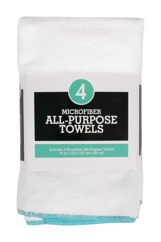 White Microfiber Solid Kitchen Towel 4 Pk