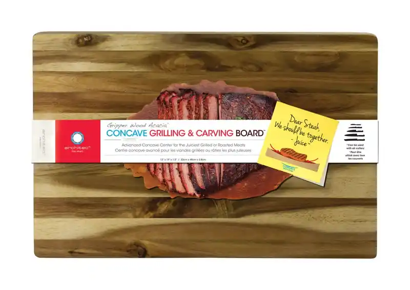 Gripperwood 19 In. L X 13 In. W X 1.5 In. Acacia Wood Concave Carving Board