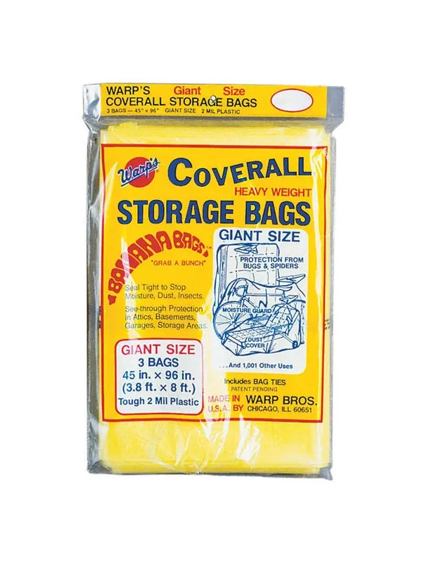 Warp Banana Bags Cb-45 Giant Yellow Plastic Storage Bag – 45×96 Inches, 2 mil Thickness