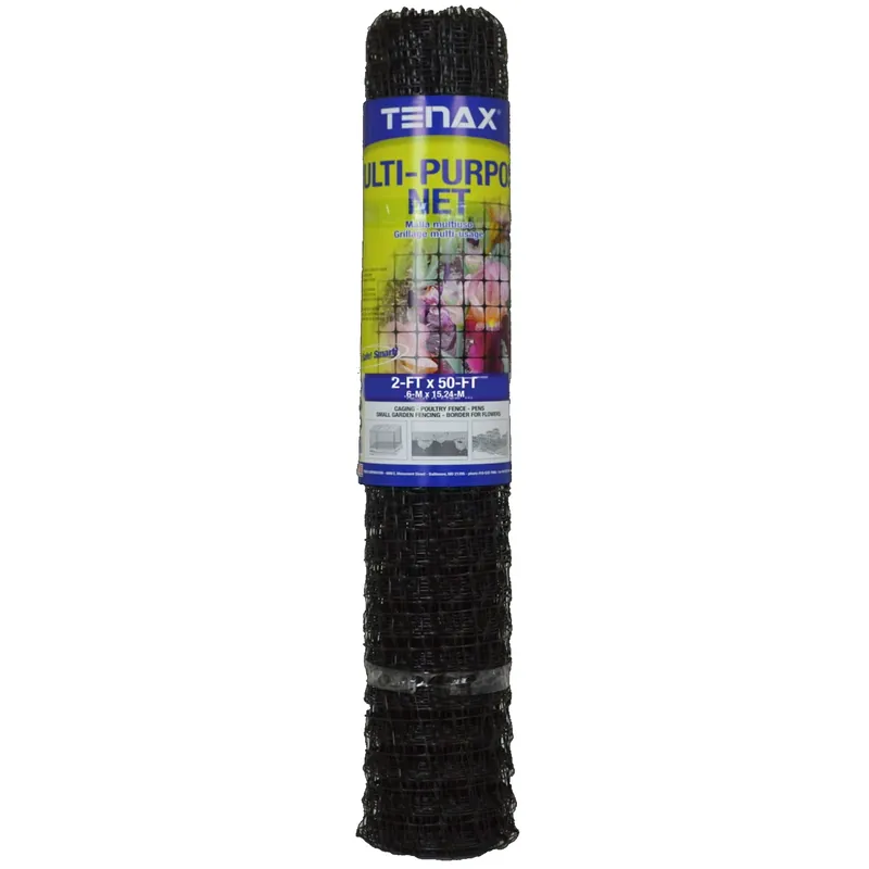 2 Ft. X 50 Ft. Black Polypropylene Multi-purpose Netting With 3/4 In. X 1 In. Mesh