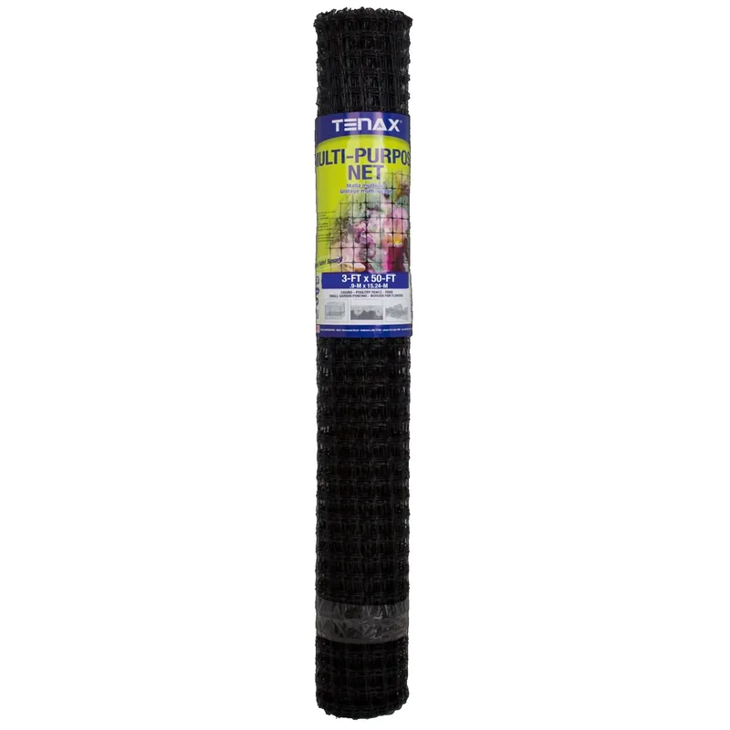 3 Ft. H X 50 Ft. L Black Polypropylene Multi-purpose Netting With 3/4 In. X 1 In. Mesh
