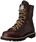 Men‘s 8-inch Waterproof Logger Work Boots, Size Medium (11.5), Brown