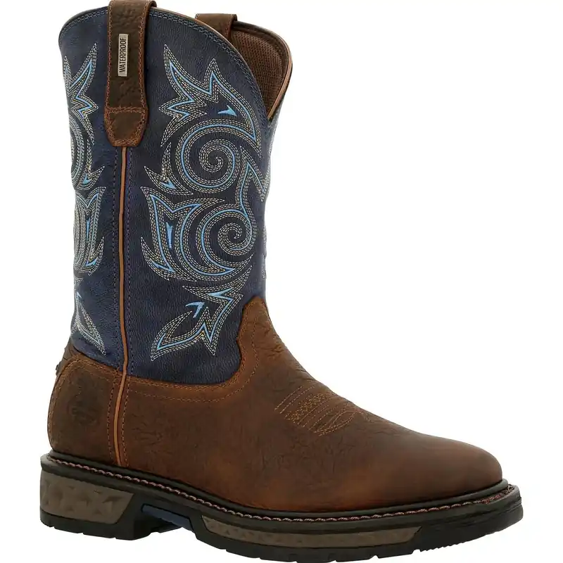 Carbo-tec Lt Waterproof Pull On Boot Brown/navy, Size 8 Medium