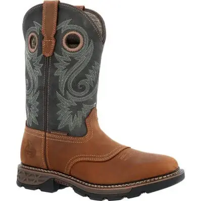 Carbo-tec Flx Waterproof Pull-on Work Boot, Brown, 11" Square Toe, Size 8 Medium