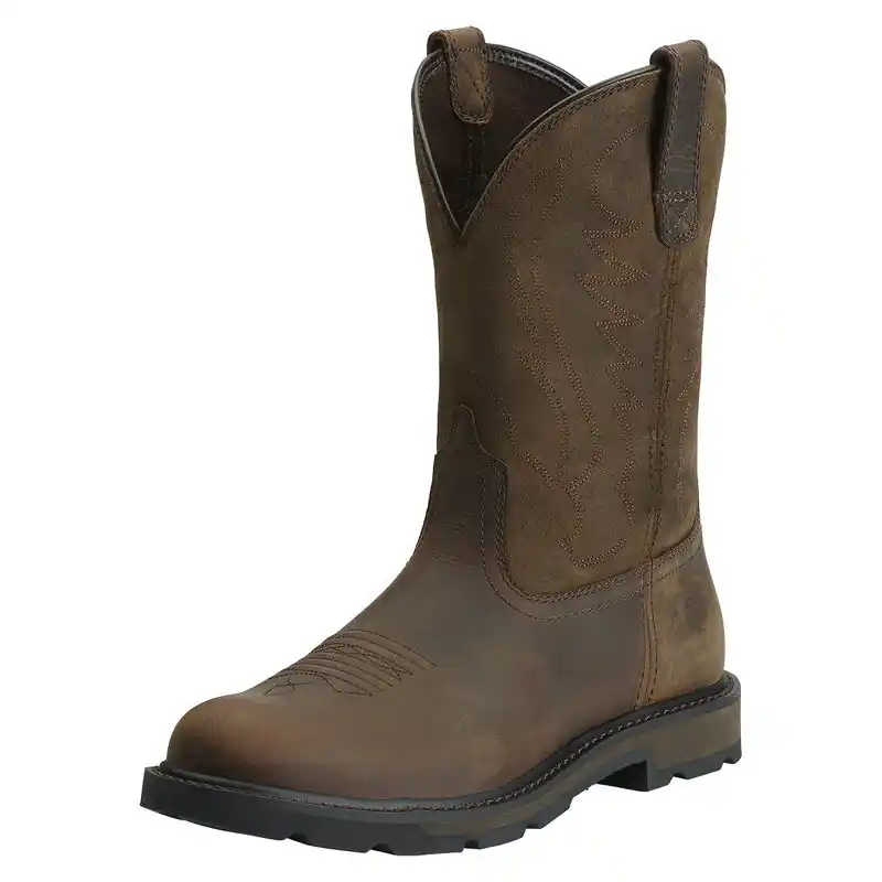 Men‘s Groundbreaker Pull-on Work Boot, Brown, Size 10.5 Medium