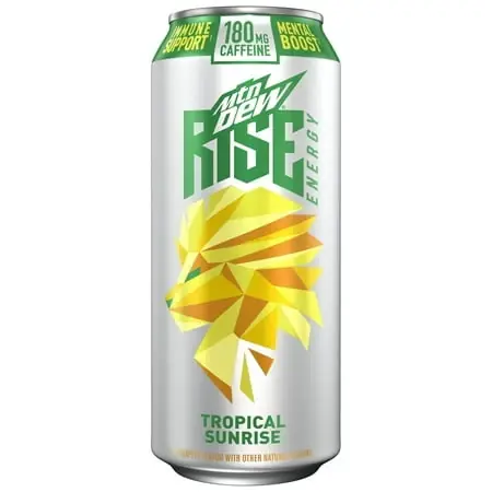 Dew Rise Energy Tropical Sunrise Energy Drink 16 Fluid Ounce Can