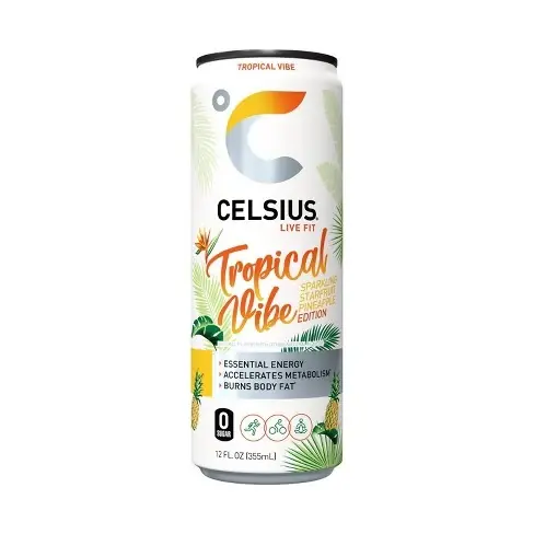 Sparkling Tropical Vibe Energy Drink 12 Ounce Can