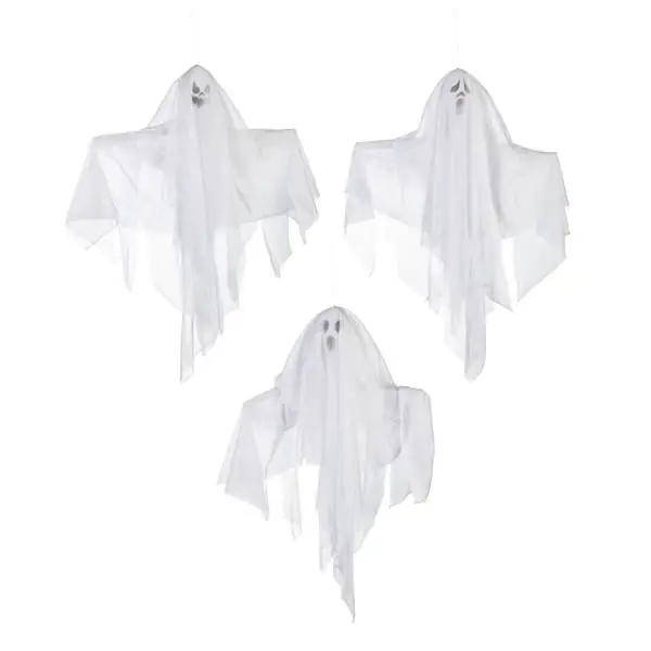 Assorted Hanging Ghost Decorations - Set Of 3