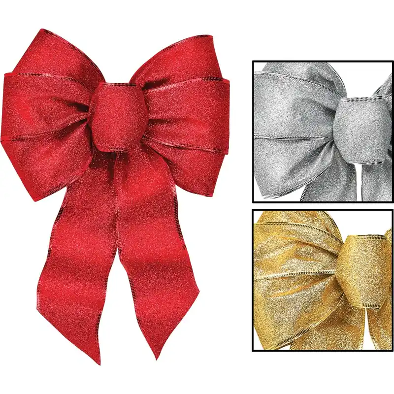 Assorted 7 Loop Christmas Bow 8.5 In.