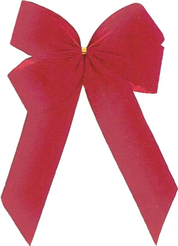 5-loop 11 In. W. X 16 In. L. Red Velvet Christmas Bow